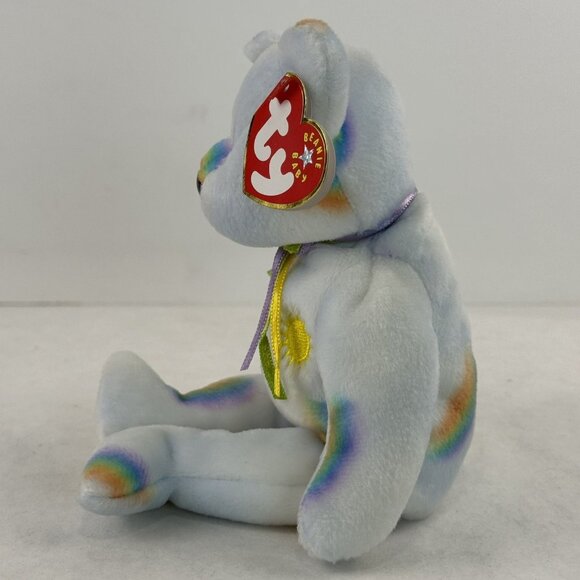 Vtg Ty Beanie Baby Cheery Bear Multicolor Rainbow Pastel Plush DOB Aug 18 2000 - Picture 2 of 15